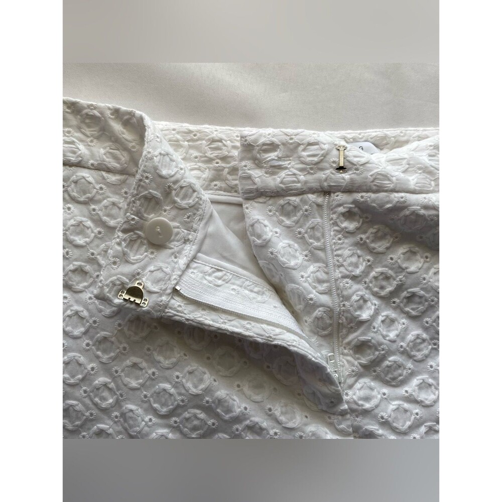 NWT Diane von Furstenburg White Fabiola Eyelet Cotton Country Club Shorts 10 - Picture 10 of 16